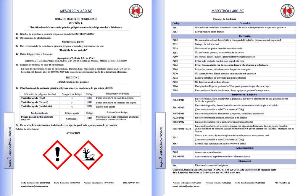 MESOTRON 480 SC - 350ML