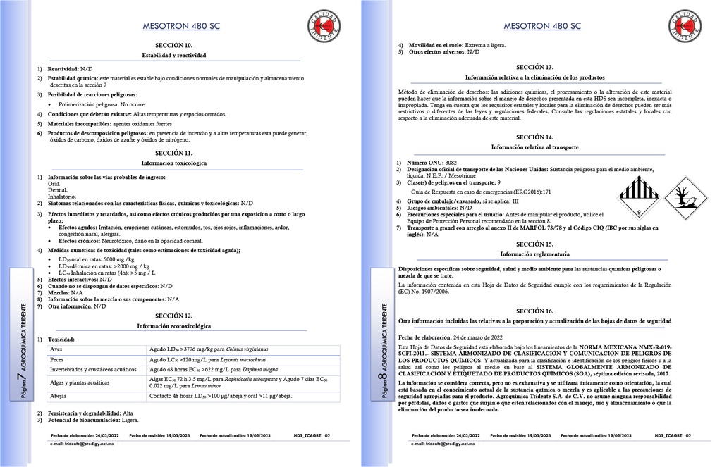 MESOTRON 480 SC - 350ML