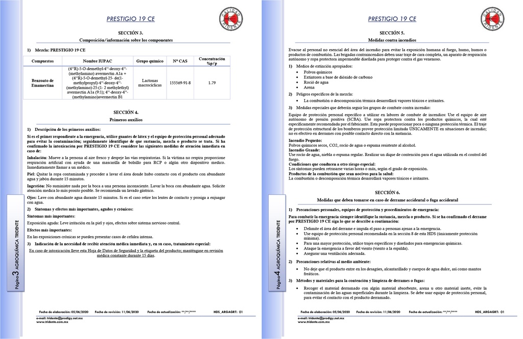 PRESTIGIO 19 CE (BENZOATO DE EMAMECTINA) - 100 ML