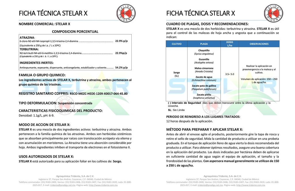 STELAR (TERBUTRINA+ATRAZINA) - 1L