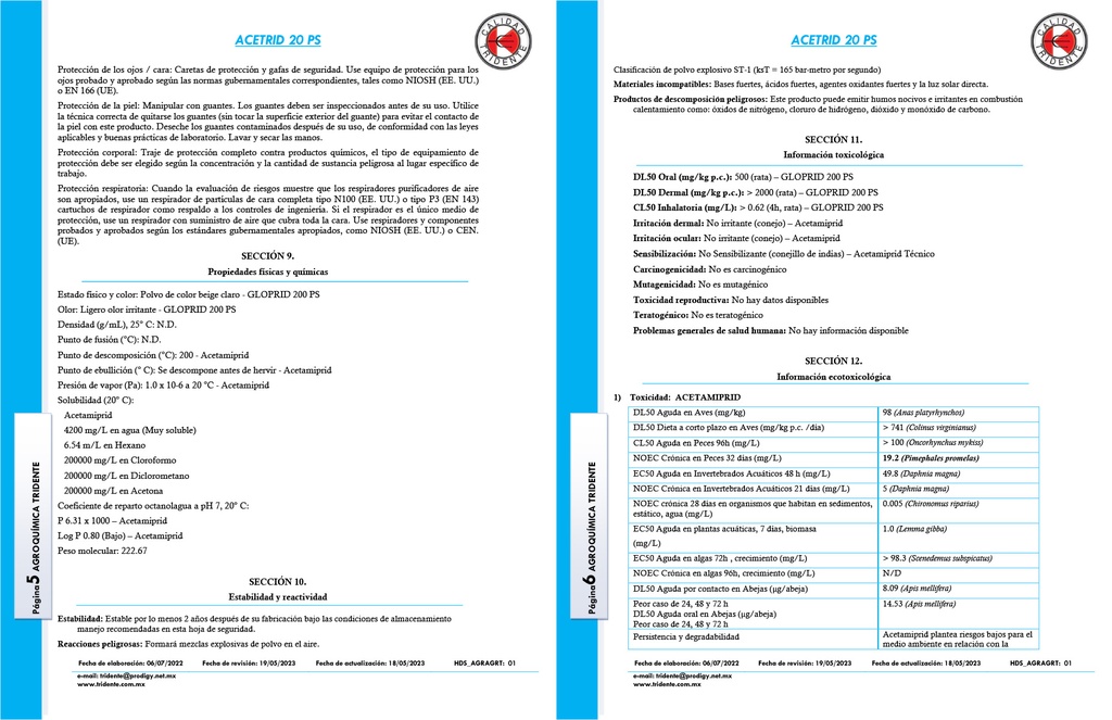 ACETRID 20 PS (ACETAMIPRID) - 500GR