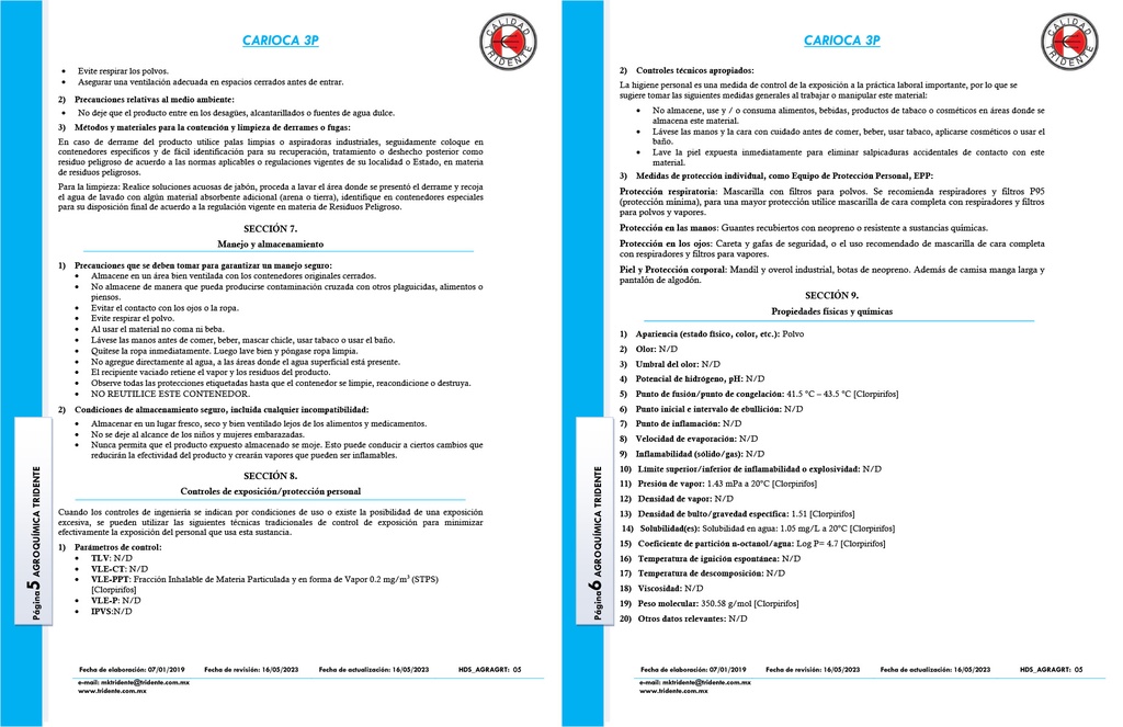CARIOCA 3P (CLORPIRIFOS) - 20KG