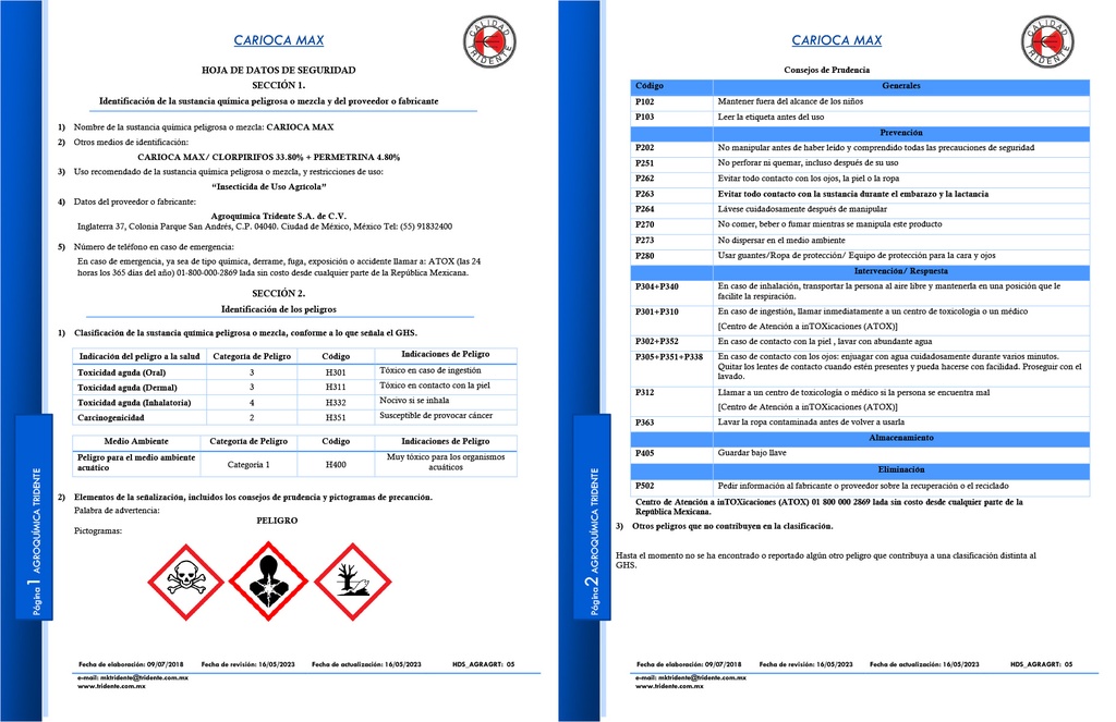CARIOCA MAX (CLORPIRIFOS +PERMETRINA) - 1 L