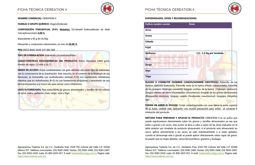 CEREATION 4% (MALATION) - 20KG