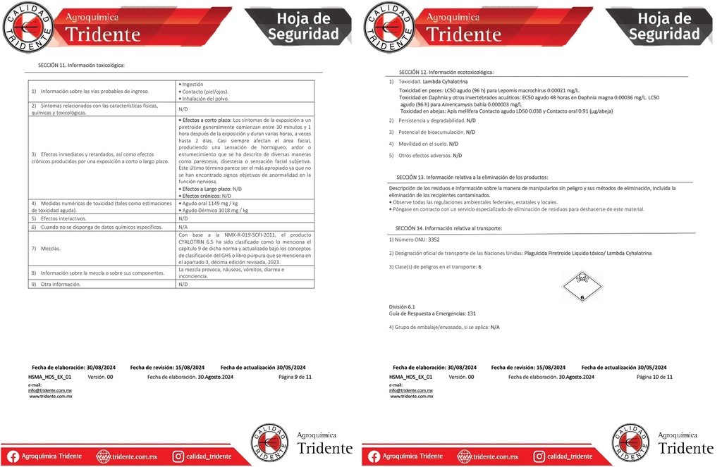 CIALOTRIN 6.5 CE (Lambda Cialotrina) - 1L