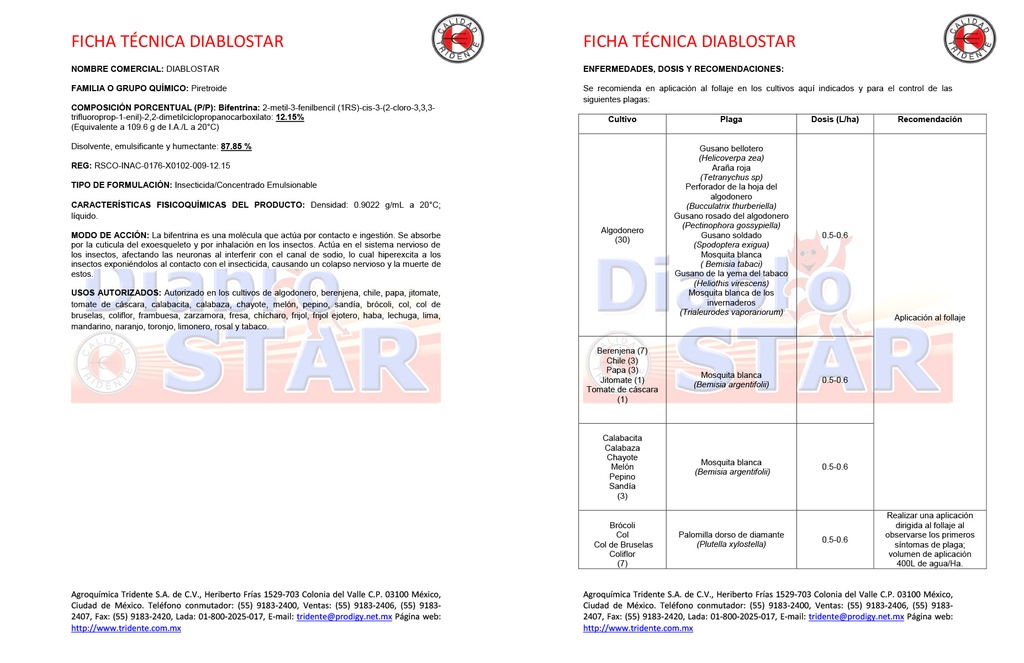 DIABLOSTAR (BIFENTRINA) - 950ML