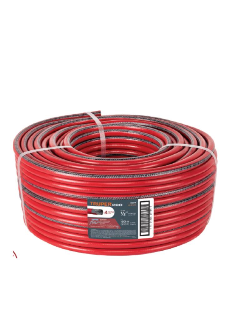 MANGUERA 1/2", SUPER REFORZADA, 4 CAPAS
