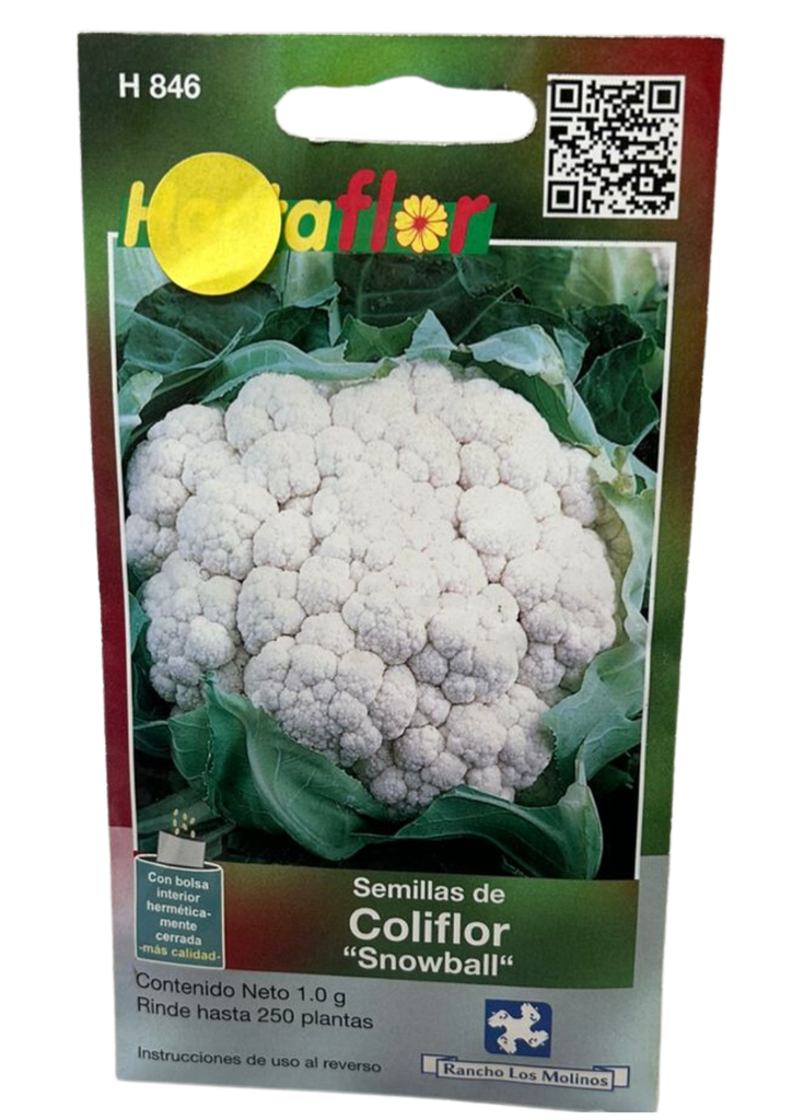 SEMILLA DE COLIFLOR SNOWBALL - SOBRE HORTAFLOR/CALORO