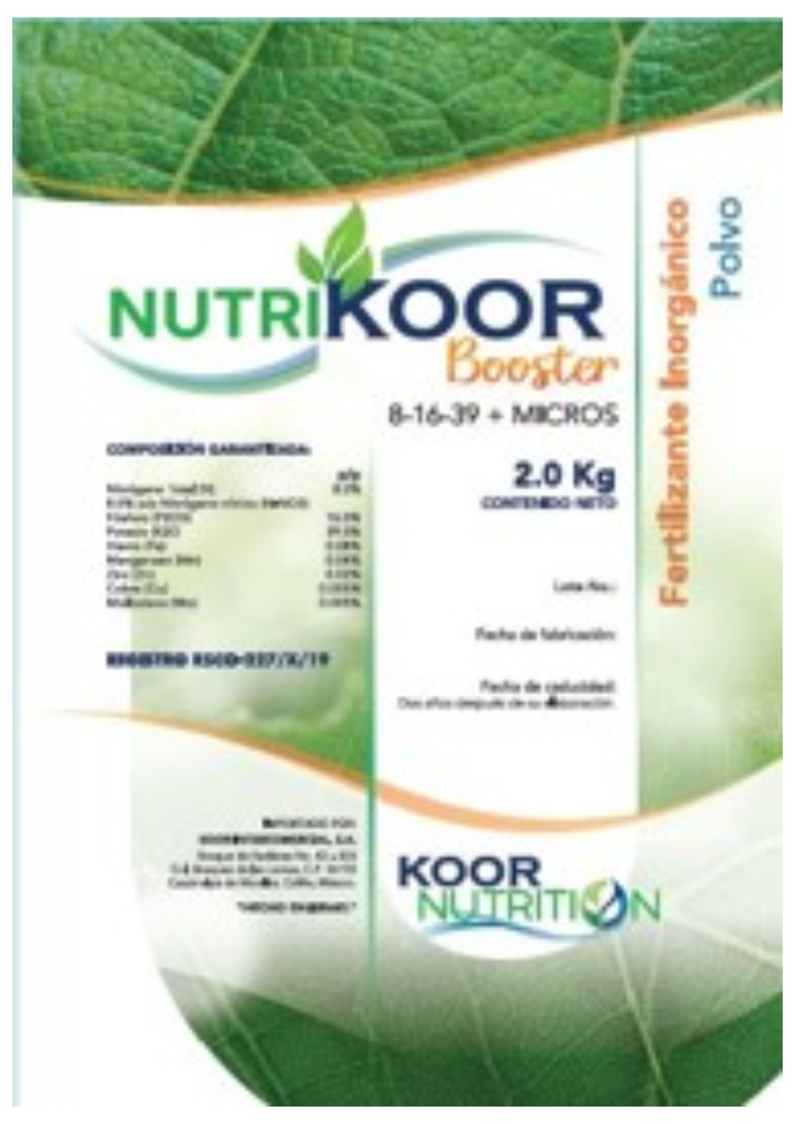 NUTRIKOOR BOOSTER 8-16-39 (FERTILIZANTE) - 2KG