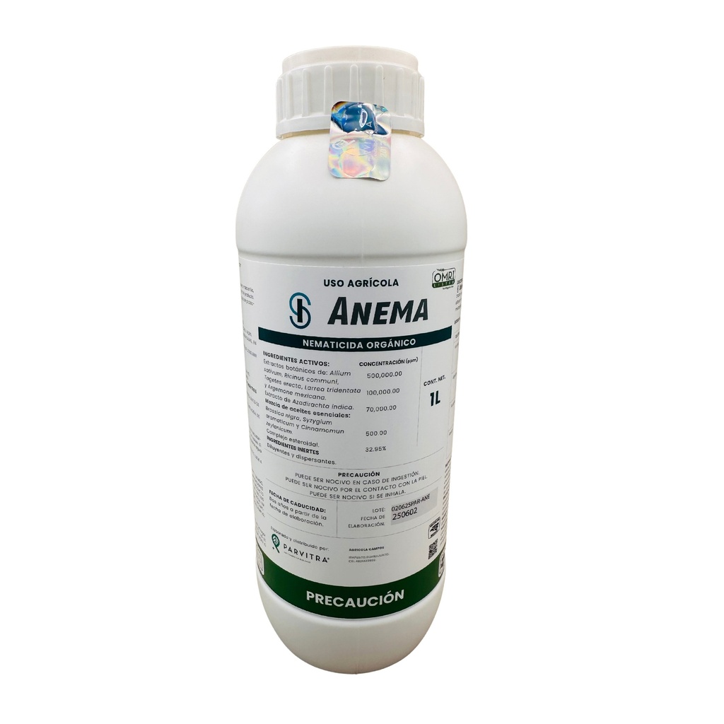 ANEMA (ALLIUM SATIVUM+RICINUS COMMUNI) NEMATICIDA ORGANICO - BOTELLA 1LT