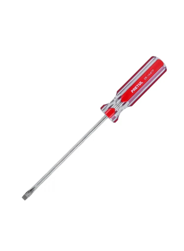 DESARMADOR PLANO 3/16" X 6", MANGO DE PVC, PRETUL
