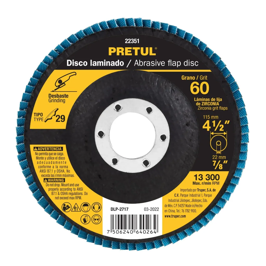 DISCO LAMINADO 4-1/2", GRANO 60, PRETUL