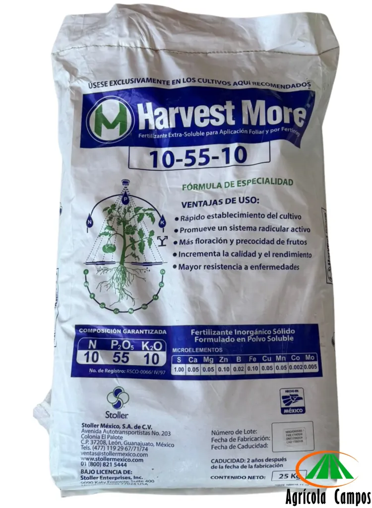 FERTILIZANTE HARVEST MORE 10-55-10 - 2KG