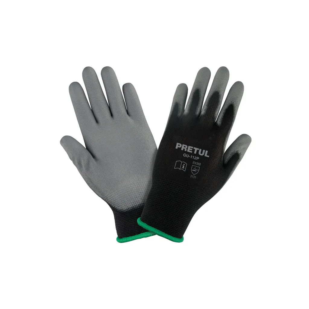 GUANTES DE NYLON RECUBIERTOS DE POLIURETANO, MEDIANOS, PRETUL