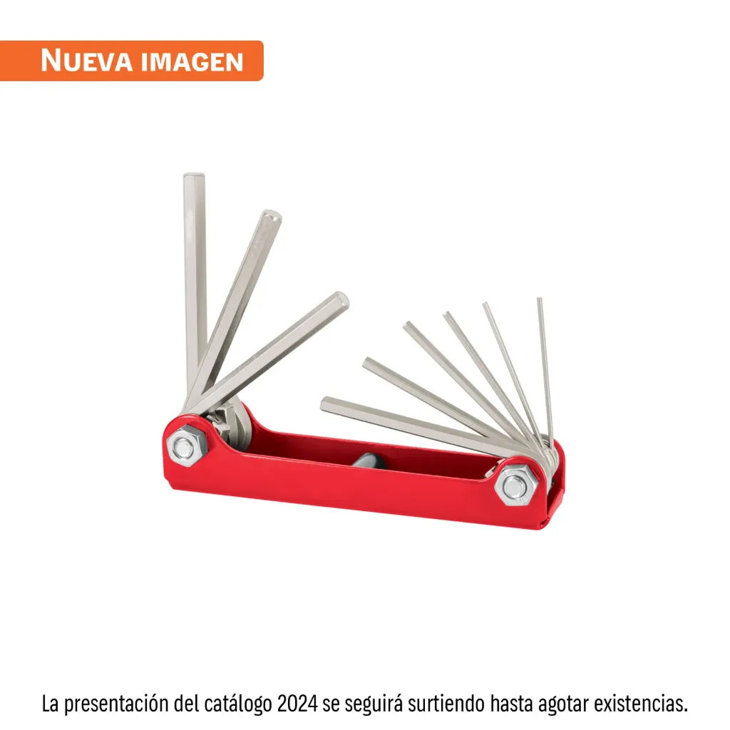 JUEGO DE 9 LLAVES ALLEN STD, TIPO NAVAJA, CUERPO DE LÃMINA