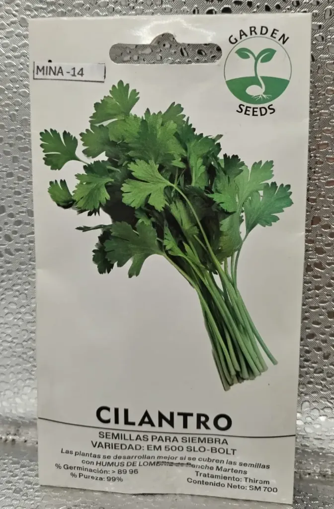 SEMILLAS DE CILANTRO - SOBRE MINA