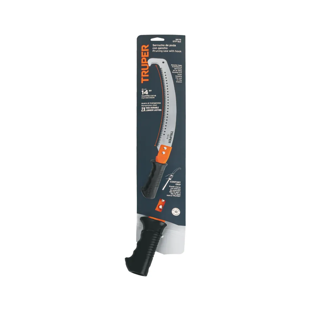 SERRUCHO DE PODA 14" HOJA CURVA MANGO CONFORT GRIP, TRUPER