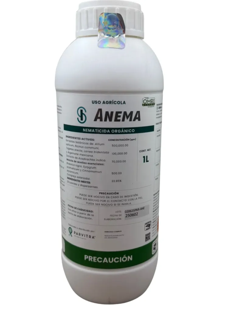 ANEMA (ALLIUM SATIVUM+RICINUS COMMUNI) NEMATICIDA ORGANICO - BOTELLA 1LT