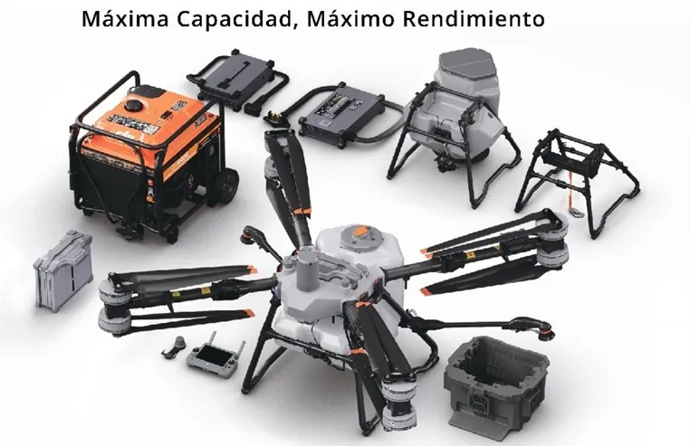 DRON DJI AGRAS T100, (Incluye control remoto, generador multifuncional inverter, 3 baterías inteligente)