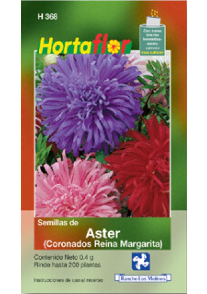SEMILLAS DE ASTER (CORONADOS REINA MARGARITA) - SOBRE HORTAFLOR/CALORO