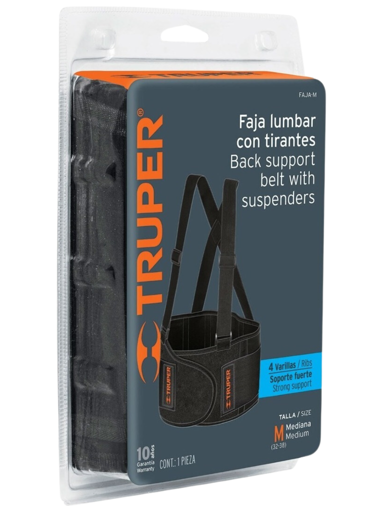 FAJA CON TIRANTES Y TERCER CINTURON AJUSTABLES MEDIANA