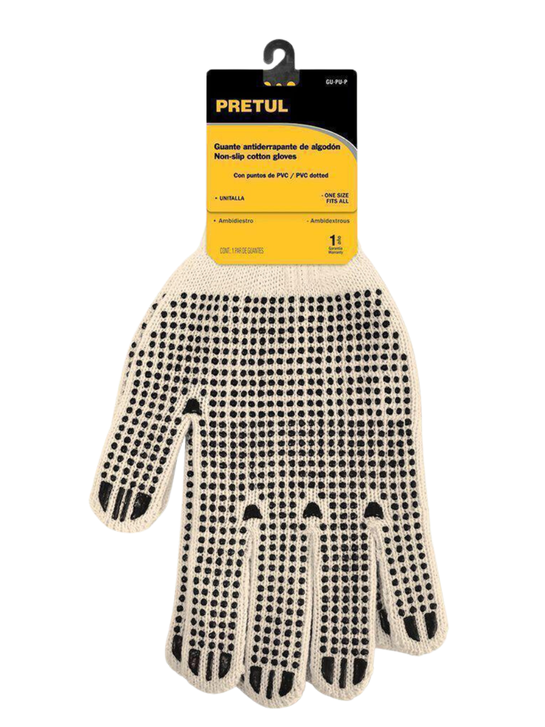 GUANTE DE ALGODON CON PUNTOS PRETUL