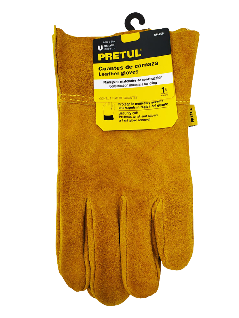 GUANTES DE CARNAZA UNITALLA PRETUL