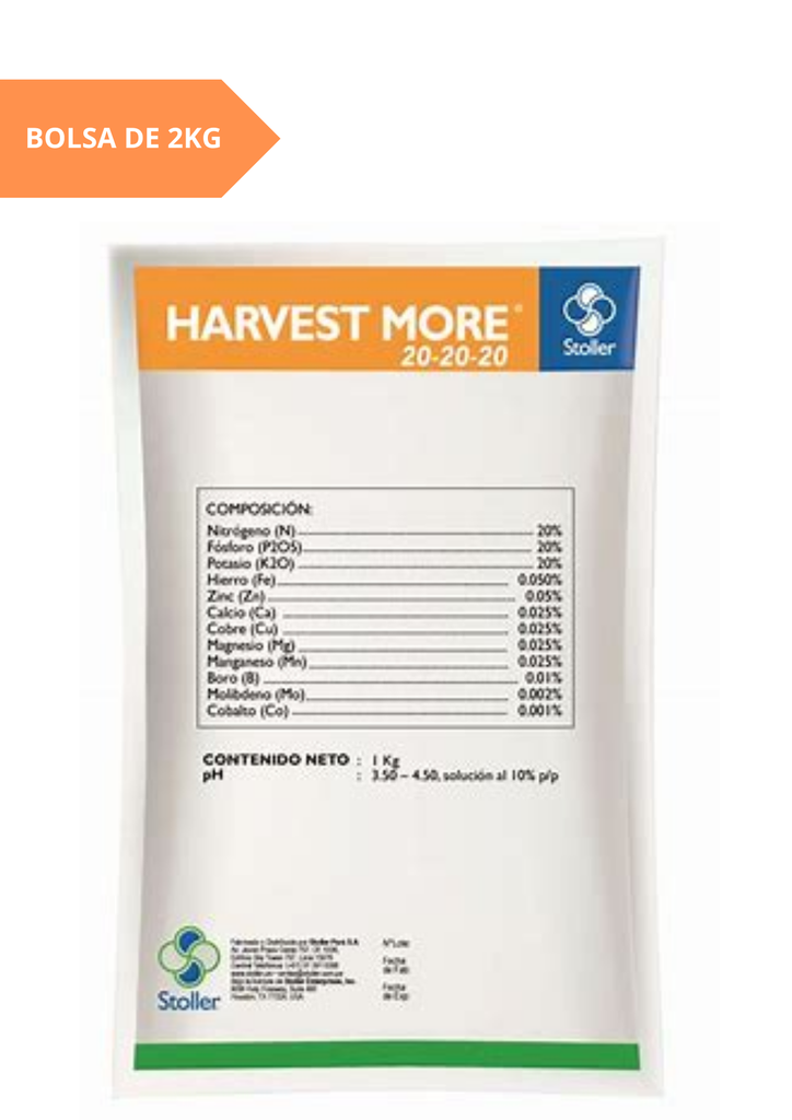 FERTILIZANTE HARVEST MORE 20-30-10 - 2KG