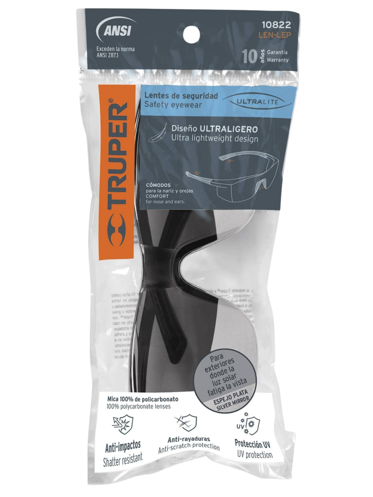 LENTES DE SEGURIDAD ULTRALITE ESPEJO PLATA