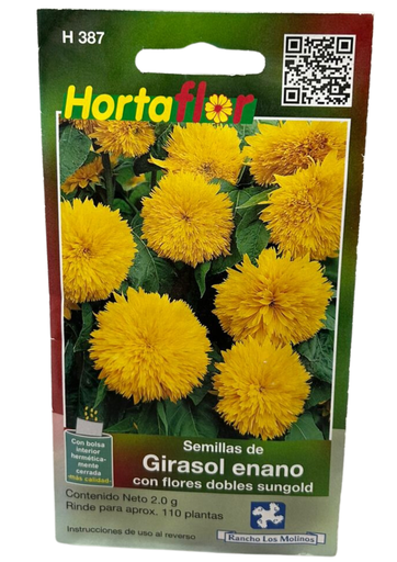 [H387] GIRASOL ENANO FLORES DOBLES SUNGOLD - SOBRE HORTAFLOR