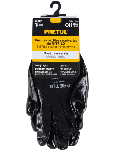 [TRU 20029] GUANTES NYLON NITRILO CHICOS PRETUL