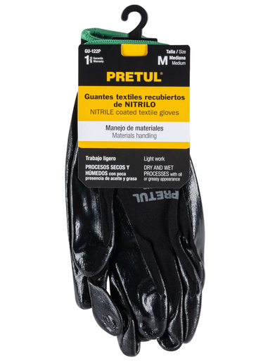 [TRU 20027] GUANTES NYLON NITRILO MEDIANOS PRETUL