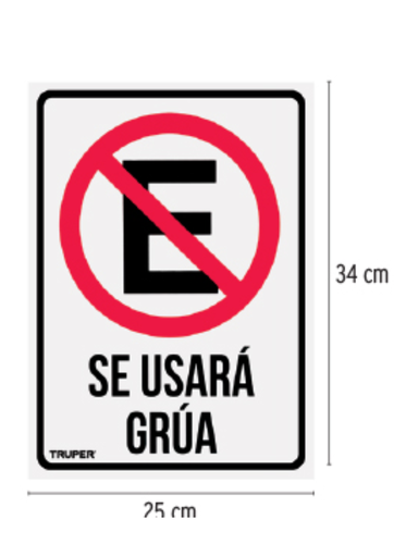 [TRU 18347] LETRERO DE SEÑALIZACIÓN "NO ESTACIONARSE", 25 X 34 CM