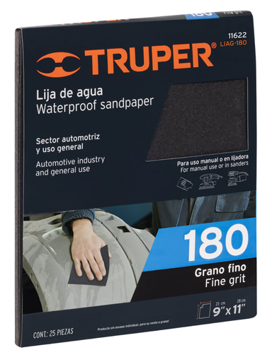[TRU 11622] LIJA DE AGUA, GRANO 180