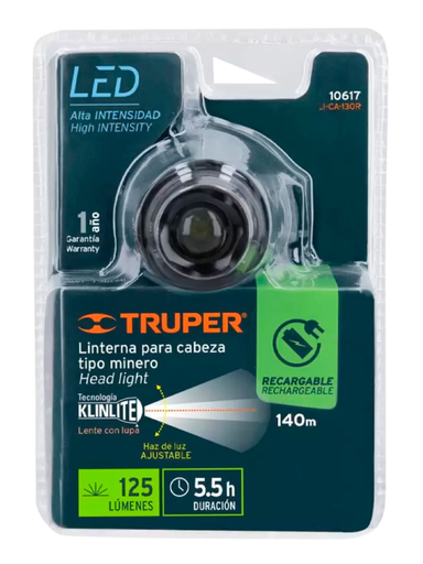 [TRU 10617] LINTERNA LED RECARGABLE PARA CABEZA