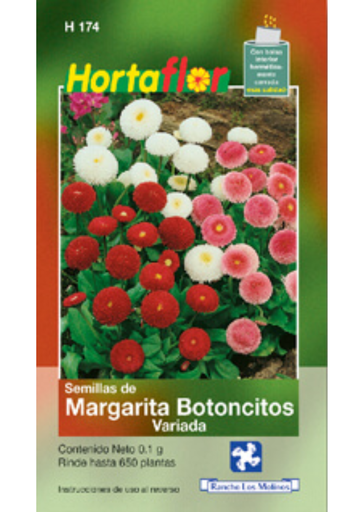 [H174] SEMILLAS DE MARGARITA BOTONCITOS (VARIADA) - SOBRE HORTAFLOR