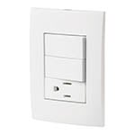 [TRU 46488] PLACA ARMADA CONTACTO Y 2 INTERRUPTORES, LINEA OSLO, BLANCO - VOLTECK
