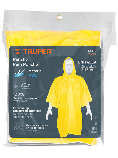 [TRU 14412] PONCHO UNITALLA, ESPESOR GRUESO 0.25MM