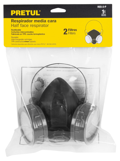 [TRU 23391] RESPIRADOR DOBLE FILTRO (SIN CARTUCHO) PRETUL