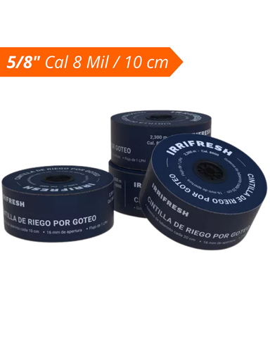 ROLLO DE CINTILLA 5/8" CAL 8 MIL SEP 10 CM IRRIFRESH