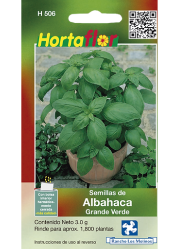 [H506] SEMILLA DE ALBAHACA GRANDE VERDE HORTALFOR