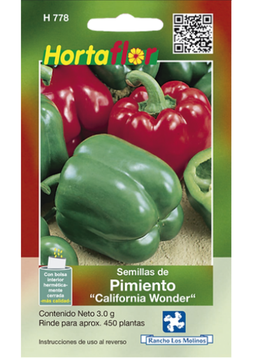 [H778] SEMILLA DE PIMIENTO "CALIFORNIA WONDER" - SOBRE HORTAFLOR