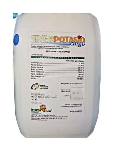 SINER POTASIO FERTIRRIEGO - 20L