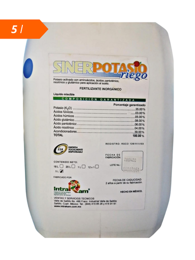 SINER POTASIO FERTIRRIEGO - 5L
