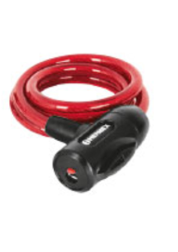 [TRU 43922] CANDADO DE CABLE CON LLAVE, 10 MM x 1 M, HERMEX