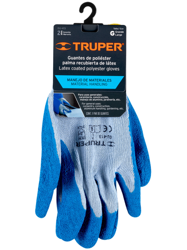 [TRU 15267] GUANTES DE POLIESTER RECUBIERTOS DE LATEX TALLA G