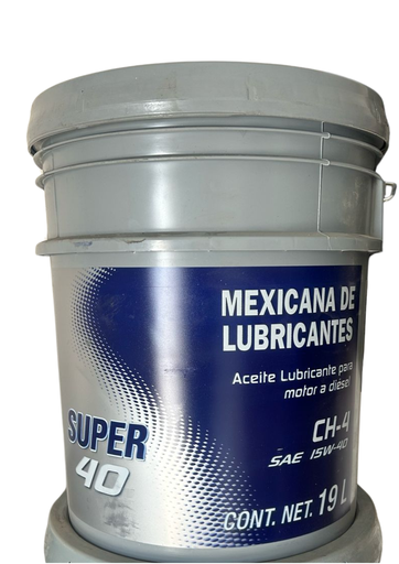 [DIST-SAE40-19] ACEITE DIESEL SAE 40 15W-40 MEXICANA LUIBRICANTE CUBETA 19 L