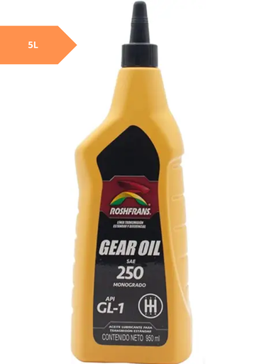 [PT00140] ACEITE GEAR OIL API GL-1 SAE 250 GARRAFA 5 L