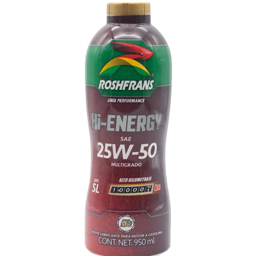 [PT16000] ACEITE HI-ENERGY API SL SAE 25W-50 BOTELLA 950 ML