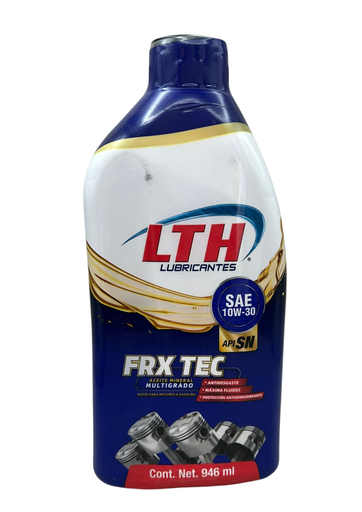 [44FRX10301] ACEITE PARA MOTOR A GASOLINA FRX TEC, SAE 10W-30 LTH - BOTELLA 946 ML